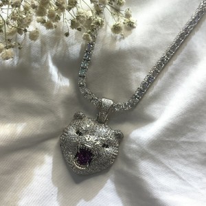 Hip-hop ingelegd zirkoon hanger tijger hanger