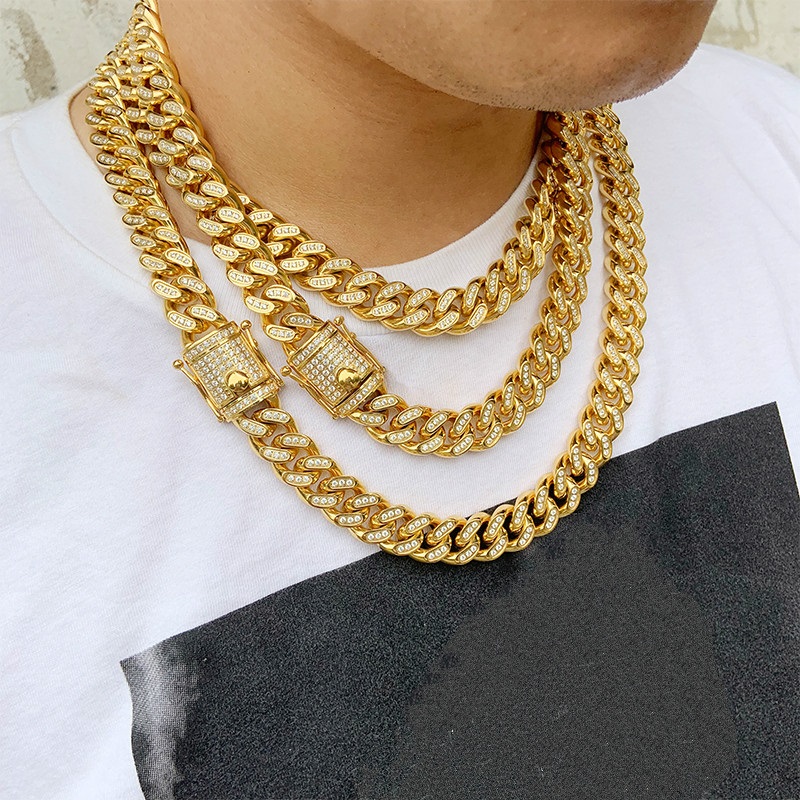 Enkele rij 3 Diamond Hip Hop Cubaanse ketting