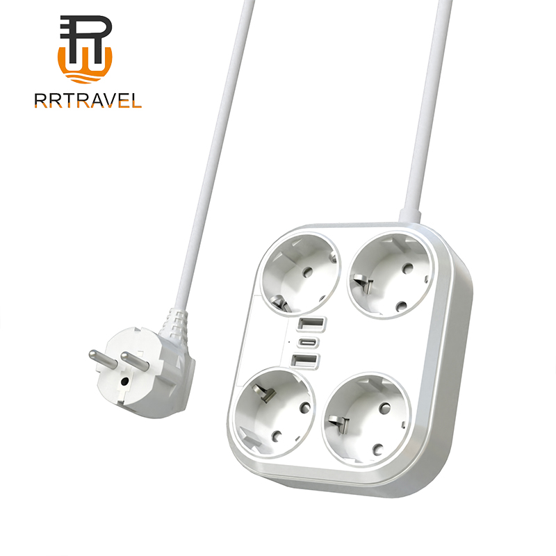 Nieuwe product Duitse standaard met lijnstekker, met USB evenals Type-C, Duitse Standaard Board Surface Row Plug, 110-240V AC Universal Socket