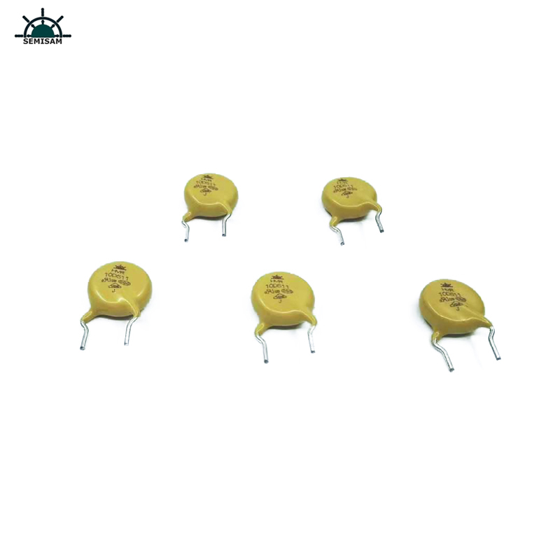 China Originele fabrikant passieve elektronicacomponenten, geel MOV 10mm HVR10D511K Zinkoxide-varistor