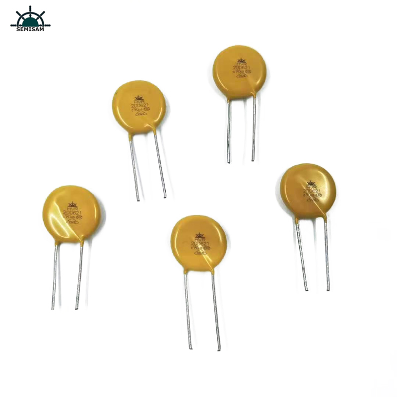 China ODM Electronics Components, Geel MOV 20mm HVR20D621K Zinkoxide-varistor voor voedingsapparatuur