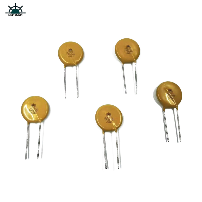 China ODM Electronics Components, Gele MOV 20mm HVR20D511K Zinkoxide-varistor voor voedingsapparatuur