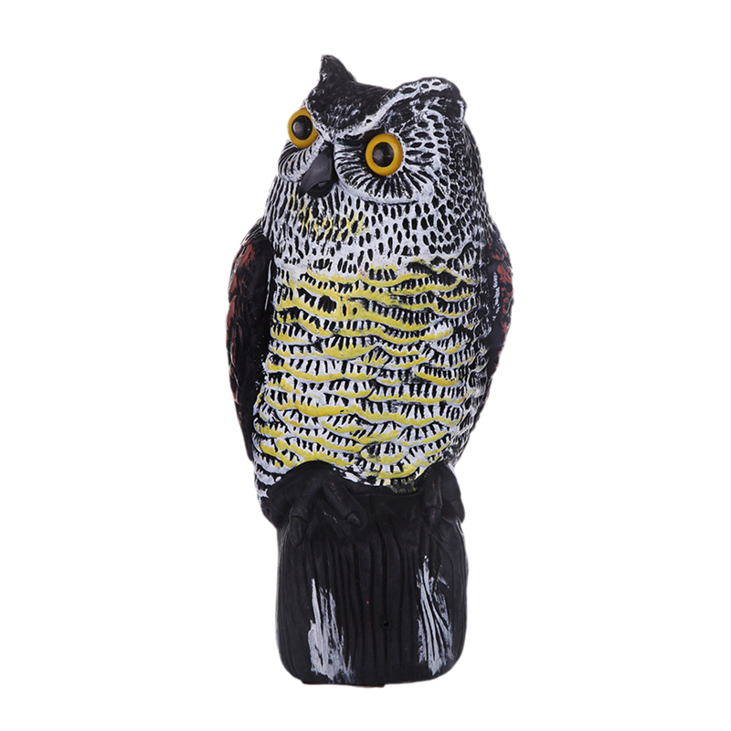 Grote Fake Solar Power Plastic Owl Decoy Statue Garden Scarecrow Scarer
