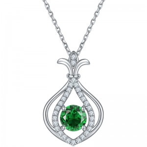 Nieuwe mode-sieraden 925 Sterling zilveren rhodium plating kubieke zirkoon hanger ketting voor vrouwen cadeau