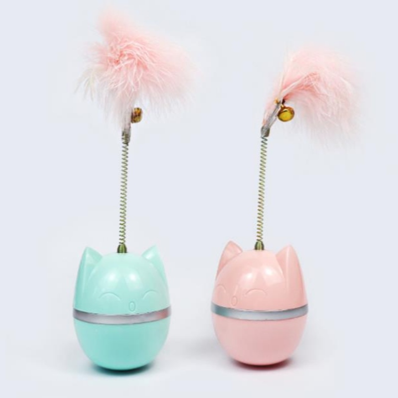 Hetnieuwe Pet Cat Toy Tumbler Plaagt Cat Ball Bite-bestendig Teasing Cat Stick Feather Self-Healing Anti-Boring Artefact Fabrikant