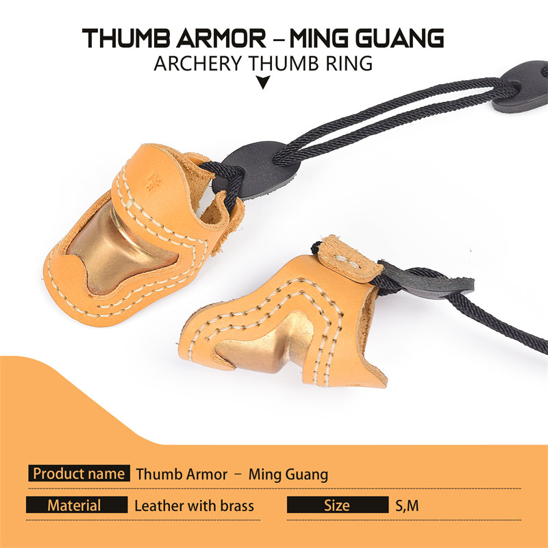 Elong Outdoor 420029 s Size Boogschieten Thumb ArorTraditional Handgemaakte Thumb Finger Protector Boogschieten Duim Ring