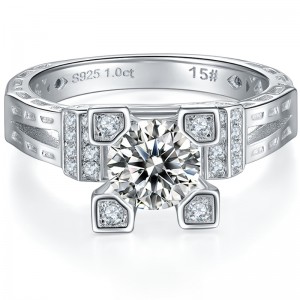 Tuochen Sieraden Professional Fabrikant Custom Sterling Silver 925 Ringen met 3A/5A/moissanite stenen