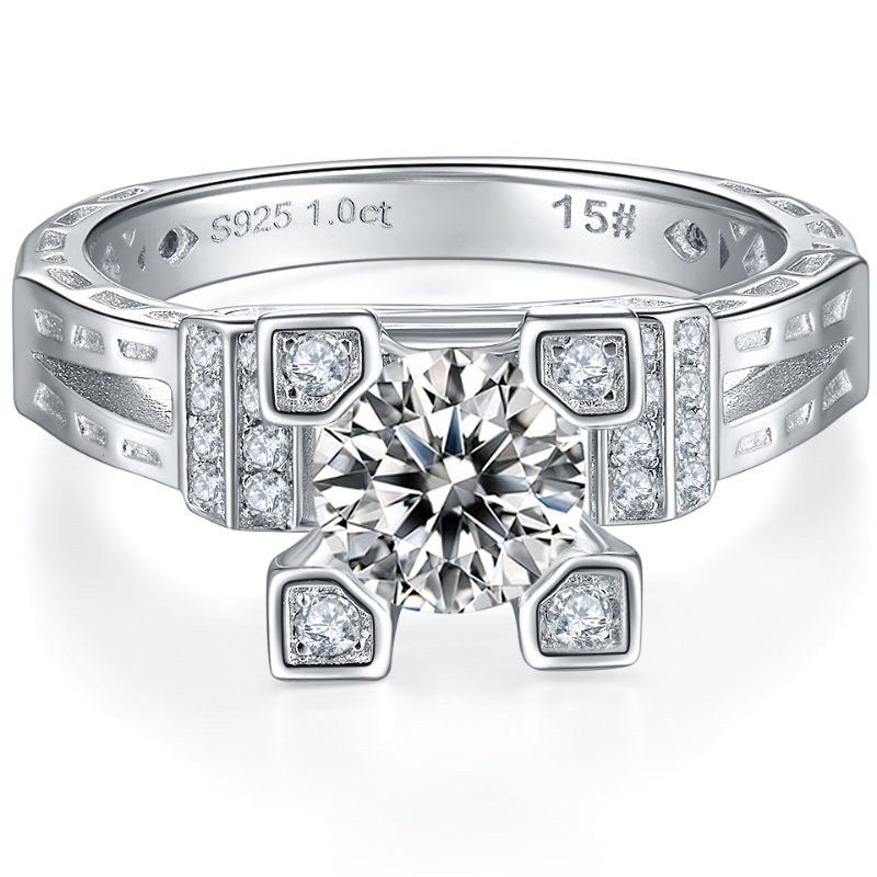 Tuochen Sieraden Professional Fabrikant Custom Sterling Silver 925 Ringen met 3A/5A/moissanite stenen