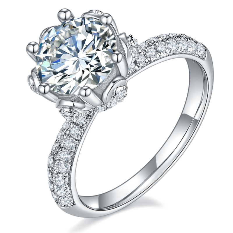 Tuochen Sieraden Fabriek Sterling Zilver 925/18K/14K/10K/9K Ring met 3A/5A Zircon/Moissanite/diamantsteen