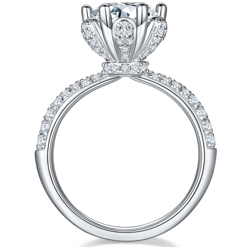 Tuochen Sieraden Fabriek Sterling Zilver 925/18K/14K/10K/9K Ring met 3A/5A Zircon/Moissanite/diamantsteen