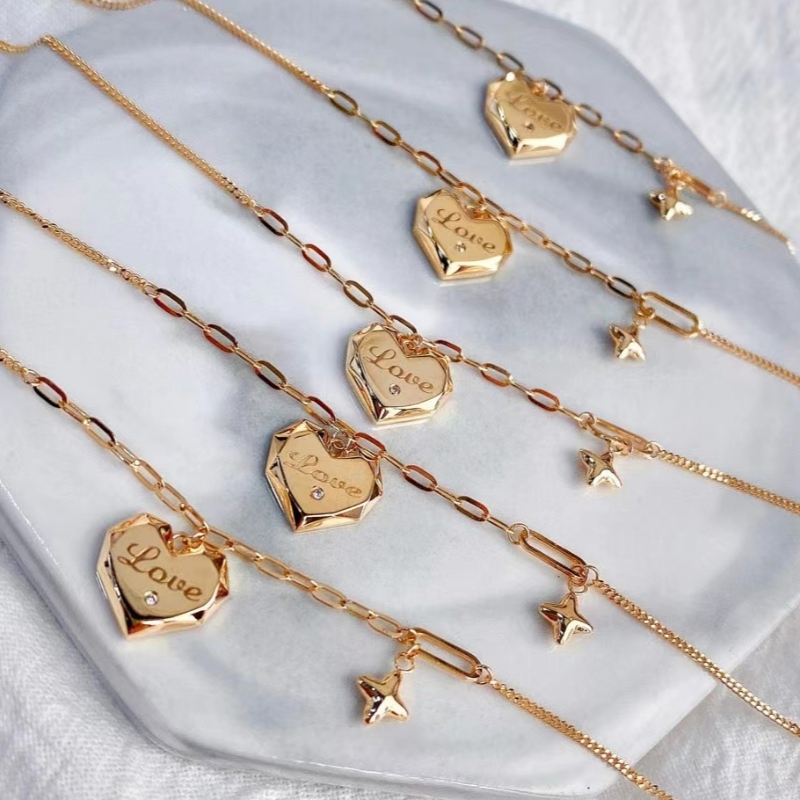 Tuochen Sieraden Fabrikant Fashion Design 18 K/14K/10/9K/zilver 925 gouden hart stijl armband voor vrouwen