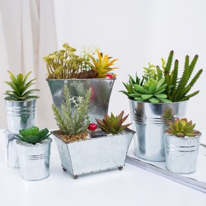 Factory Direct Supply kunstmatige succulent in ijzeren pot