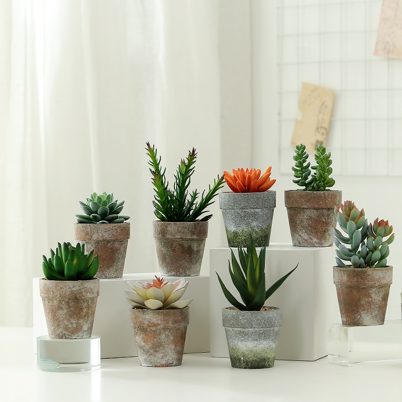 Hot selling kunstmatige succulente plant in papieren pulp pot