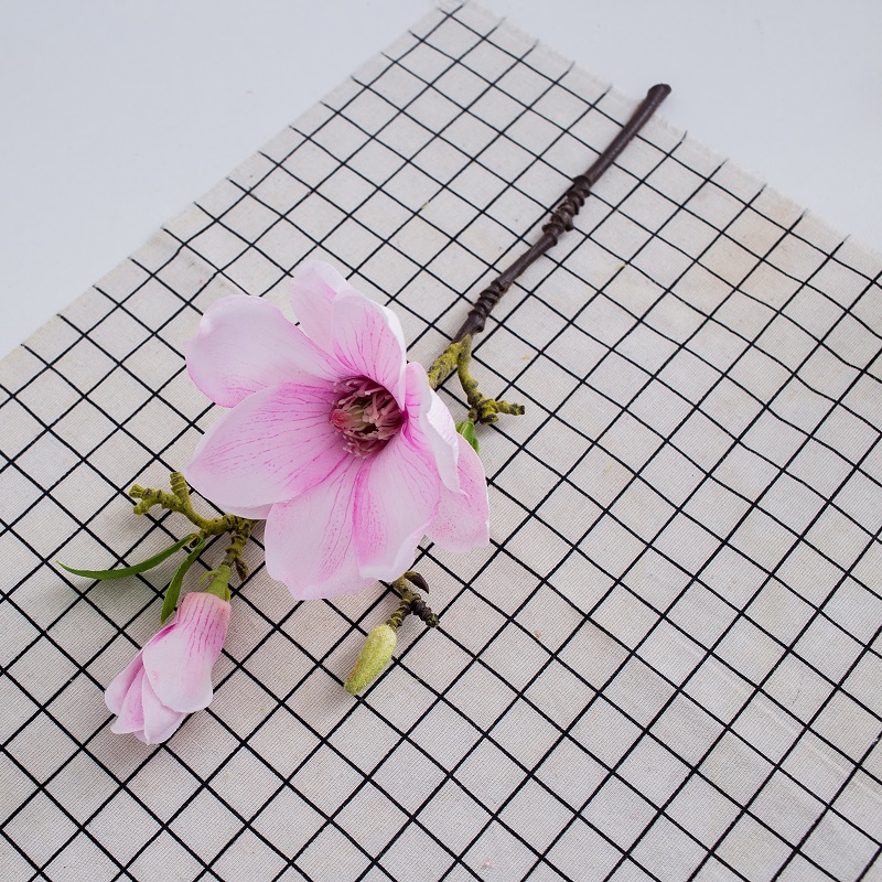 Hot koop enkele tak kunstmatige zijde bloem kunstmatige magnolia bloem voor bruiloft tafel versieren