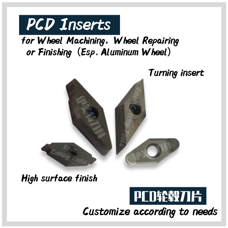 EMET Snijgereedschap, PCD-insert/blade speciaal voor auto-onderdelen die machinaal bewerken, wielherstel, wielafwisseling, draaien, afscheid en groeven, profileren