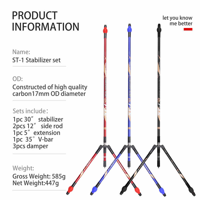 Elong Outdoor 240032 St-1 Carbon Stabilizer Set boogschieten boogaccessoires voor het fotograferen