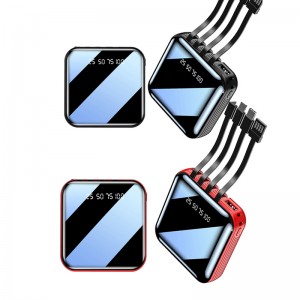 4 in 1 Mirror 20000mAh Draagbare LED Licht Snel Opladen Power Bank