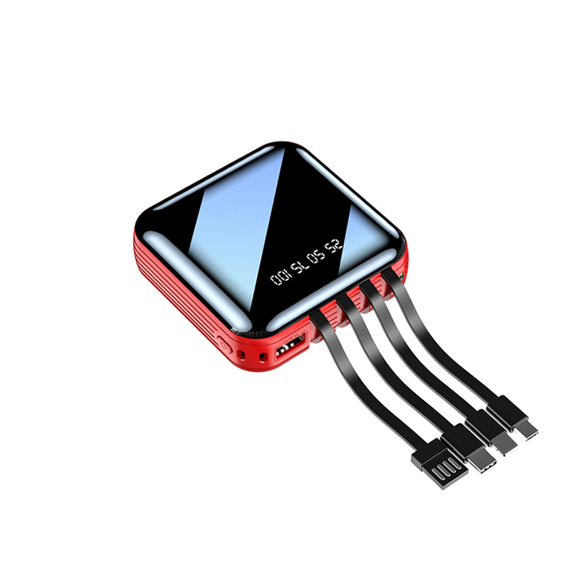 4 in 1 Mirror 20000mAh Draagbare LED Licht Snel Opladen Power Bank