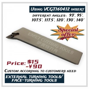 EMET Snijgereedschappen, externe draaigereediensters, gezichtswerktuigen, stalen draaiende gereedschappen, SVJCR2525M16, SVJC/SVJP, SVHQC/SVQP, SVHHC/SVHP, SVLC/SVLP, SVVC/SVVP, SVXC/SVXP, SVZC/SVZP, VCGT16, VCGT22 , Vpgt22