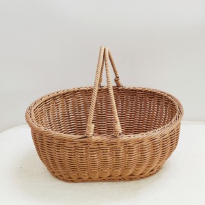 Exquisite hand-gewikkelde ovale rotan-mand