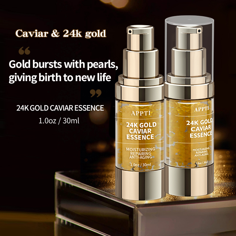 Fabriek groothandel whitening 24k gouden kaviaar serum organische anti-aging helderder rimpel firming collageen serum