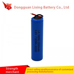 Factory Sales 18650 Lithium 2200mAh Elektrische voertuigbatterij 3.7V Opladen Cel Solar Battery heeft Un38-certificering