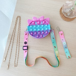 Bubble Fidget Toy Schoudertassen, Silicone Pop Bubble Fidget Handtassen