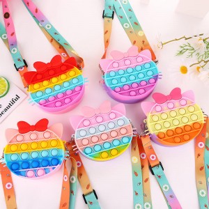 Bubble Fidget Toy Schoudertassen, Silicone Pop Bubble Fidget Handtassen