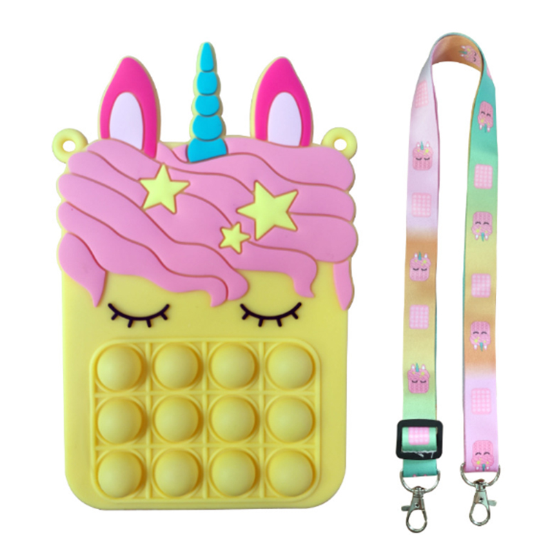 POP-portemonnee Verjaardagscadeau voor kinderen, Fidget Purse Toys Bubble verlichten stress handtassen