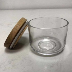 Clear Glass Food Storage CANNER JAR-collectie met luchtdicht houten deksel