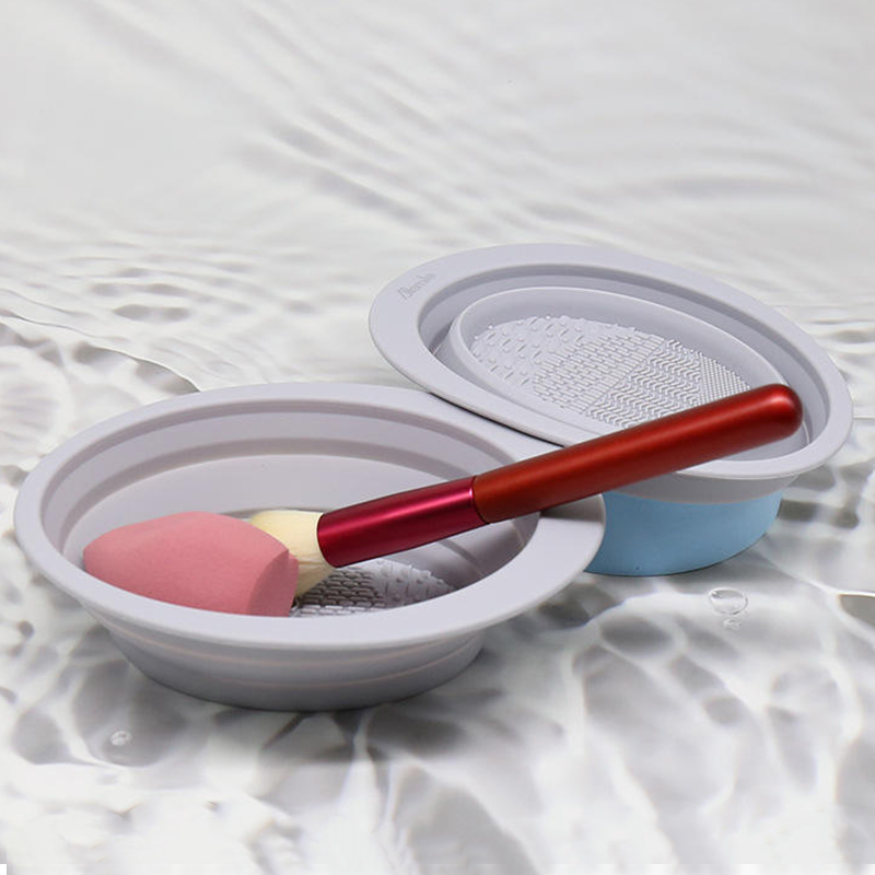 Siliconen make-up borstel reinigingsmat, opvouwbare make-up borstelreiniging kom