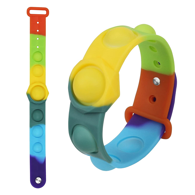 Kids Silicone Pop Fidget Armband en Polsband Speelgoed, Volwassenen Duwen Bubble Sensory Stress Relief Gift Toy