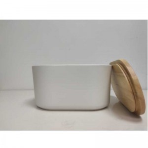 Groothandel lang met houten deksel met keramische steengoed opslag brood