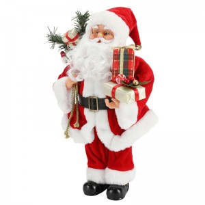 42 cm Kerstmis Standing Santa Claus Ornament Decoration Figurine Collection Stof Holiday Festival Xmas Pluche Custom Item