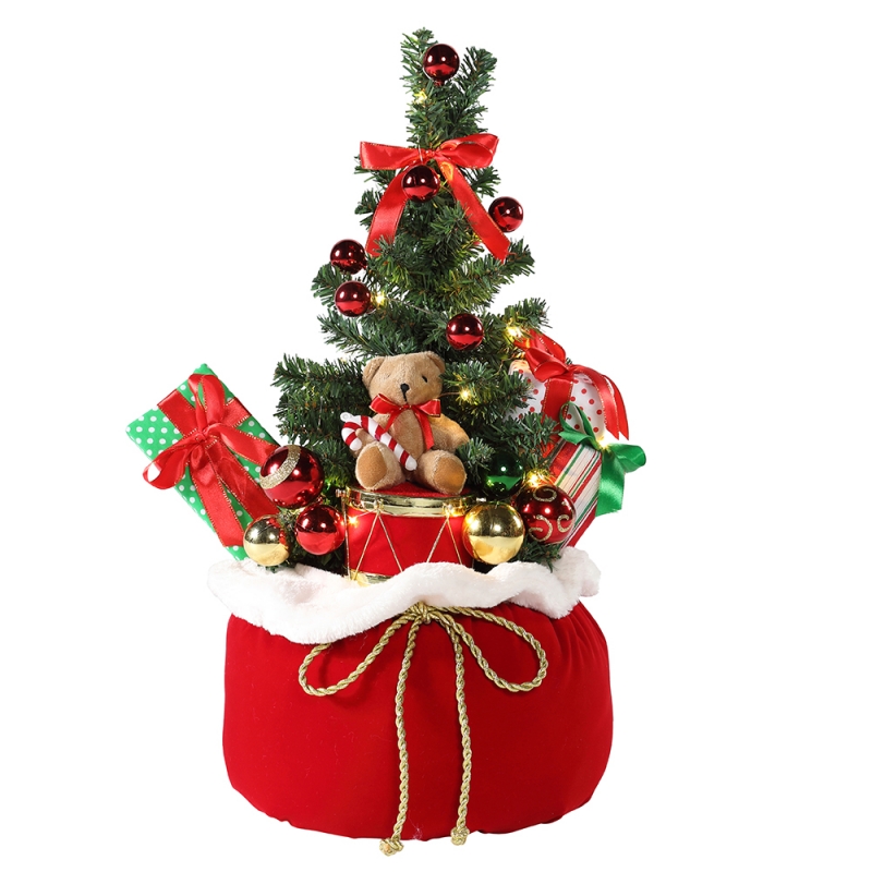 60cm Kerstbeer Tree Home Display Geschenken Tas Led Vakantie Ornament Decoratie Beeldje Party Collection Christmas Tree Lights