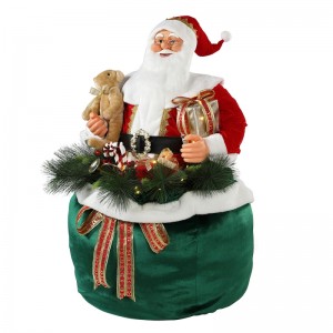 65/85/115cm Kerstmis geanimeerde Santa Claus met verlichting vakantie Muzikale Ornament Decoratie Figurine Collection Traditioneel