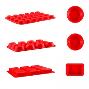 Ronde rechthoekige siliconen muffin pan mallen, bakservice