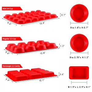 Ronde rechthoekige siliconen muffin pan mallen, bakservice