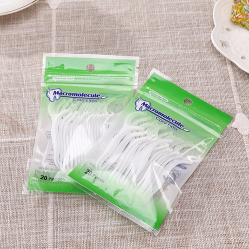 Privé label Hoge kwaliteit 20 stks tas verpakking tandheelkundige floss tandenstokers groothandel goedkope tandzijde