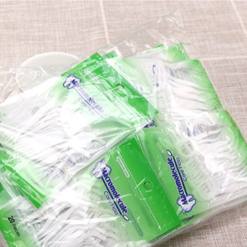 Privé label Hoge kwaliteit 20 stks tas verpakking tandheelkundige floss tandenstokers groothandel goedkope tandzijde