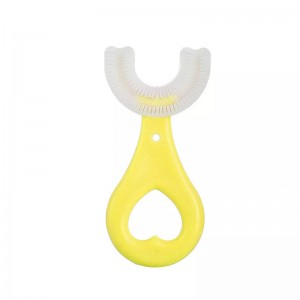 Fabrieksaanbod, handmatige tandenborstel voor kinderen, siliconen U-vormige mondelinge zorg reinigingsborstel, babytandenreiniger