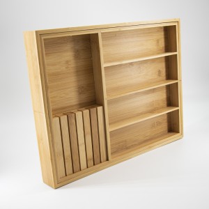 Natuurlijke bamboe uitbreidbare bestek mes lade opslagset