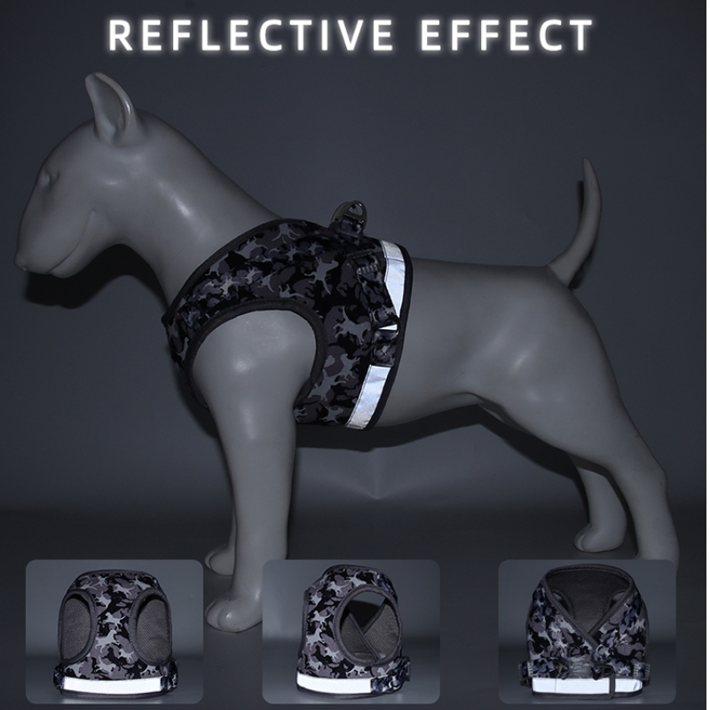 Fabriek directe verkoop! Super Comfortabele reflecterende verstelbare camouflage hond harnas