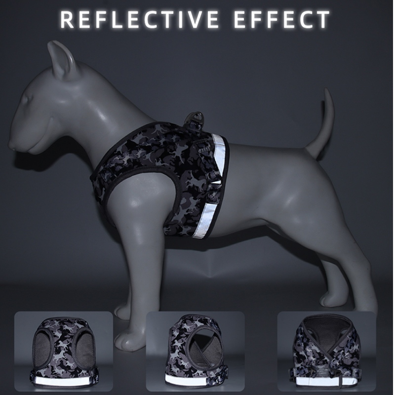 Fabriek directe verkoop! Super Comfortabele reflecterende verstelbare camouflage hond harnas