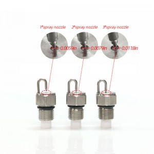 De Ruby raakt het vernevelingsmondstuk