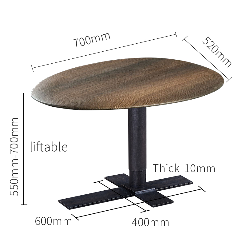 Moderne Walnut Massief Houten Koffietafel Lift Multifunctionele Hoogte Verstelbare Sofa Zijlijst