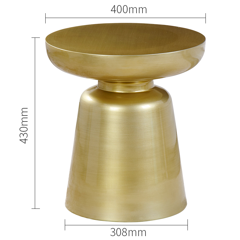 Bronzen metalennordic ronde bijzettafel modern voor woonkamer huismeubilair