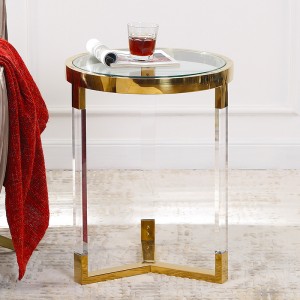 Luxe zijtafel Borstel Messing Console Tafel Nordic Eigentijdse Corner Koffietafel