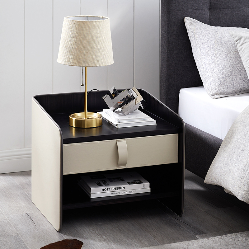 Italiaanse moderne design luxe grotenachtkastjes lederennachtkastje slaapkamer meubels