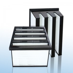 Medium Efficiency F7 Plastic Frame 592 x 592x 292mm mini-geplooid Compact 4 V Bank HVAC AIR FILTER
